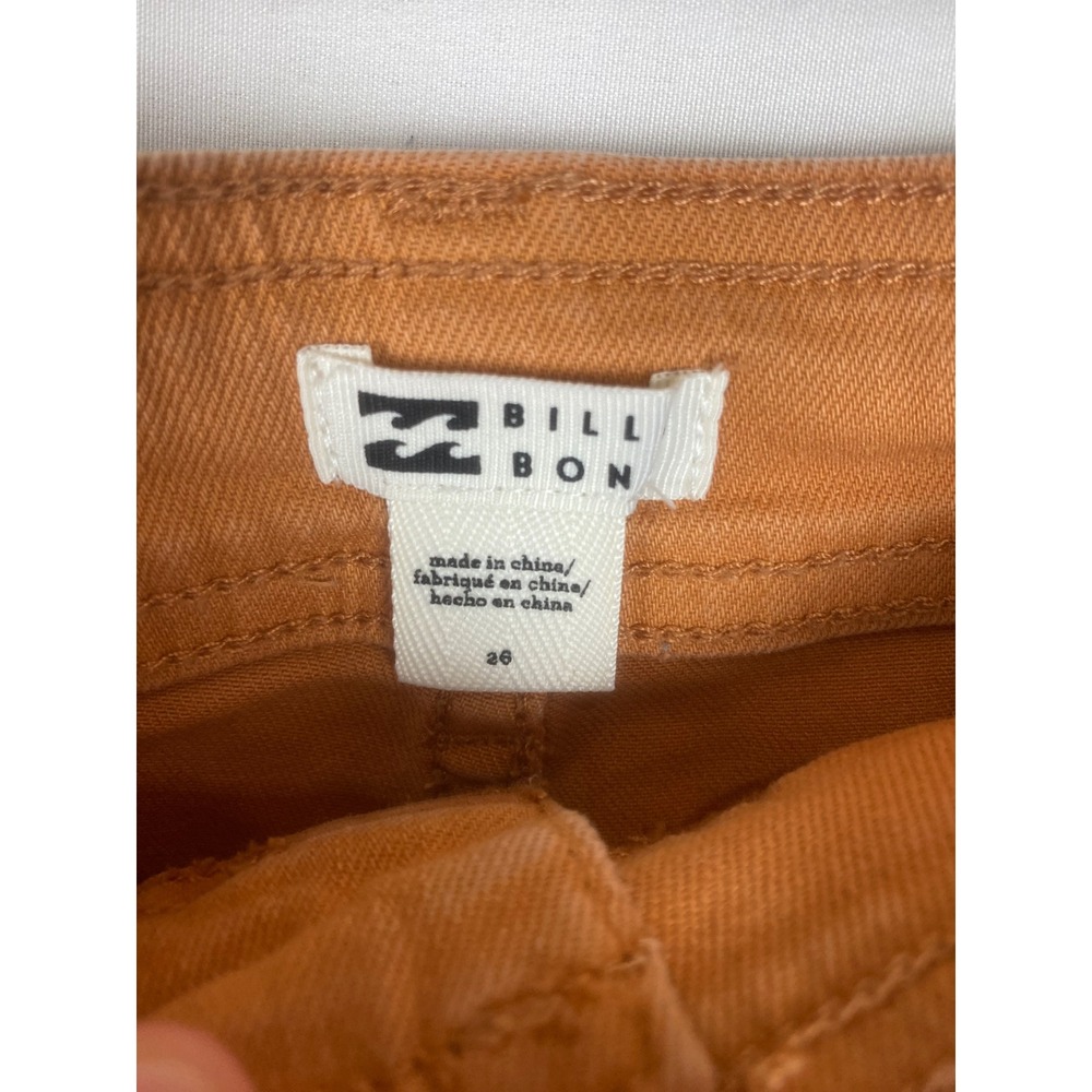 Billabong Free Fall High Waisted Wide Leg Raw Hem Pants Women Orange 26 - Picture 7 of 8